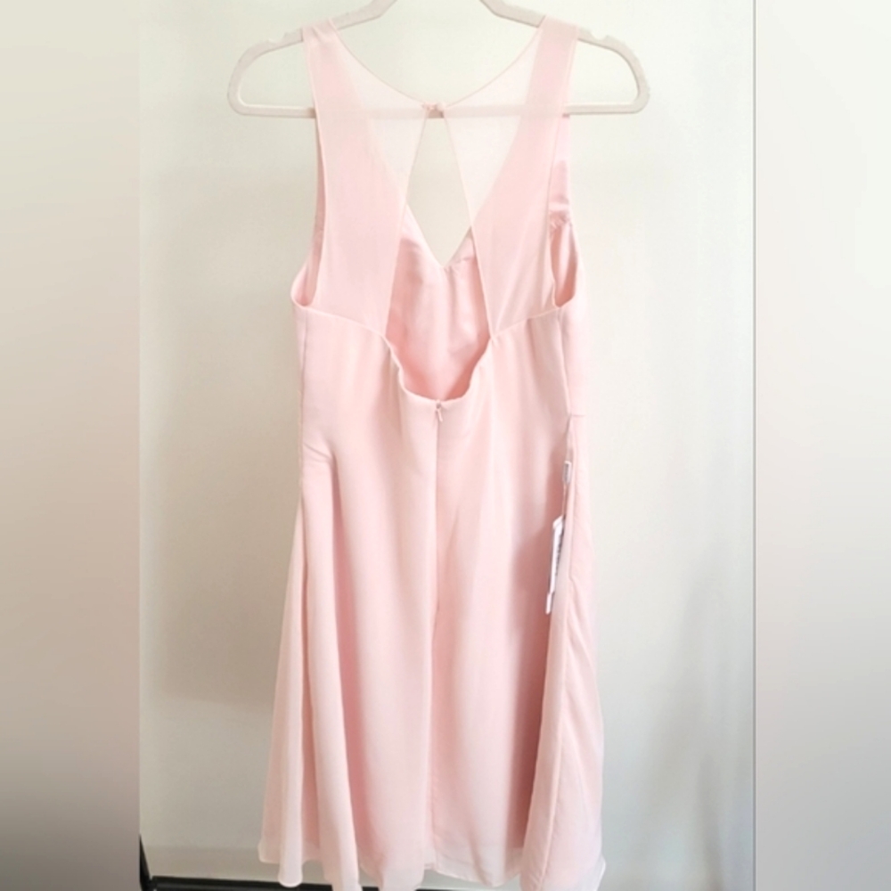 JJ's House Pink Pearl Faux Wrap Goddess Mini Dress size 10 - Picture 4 of 16
